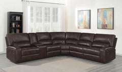 Brunson Brown 3 Pc Motion Sectional - furniture place usa