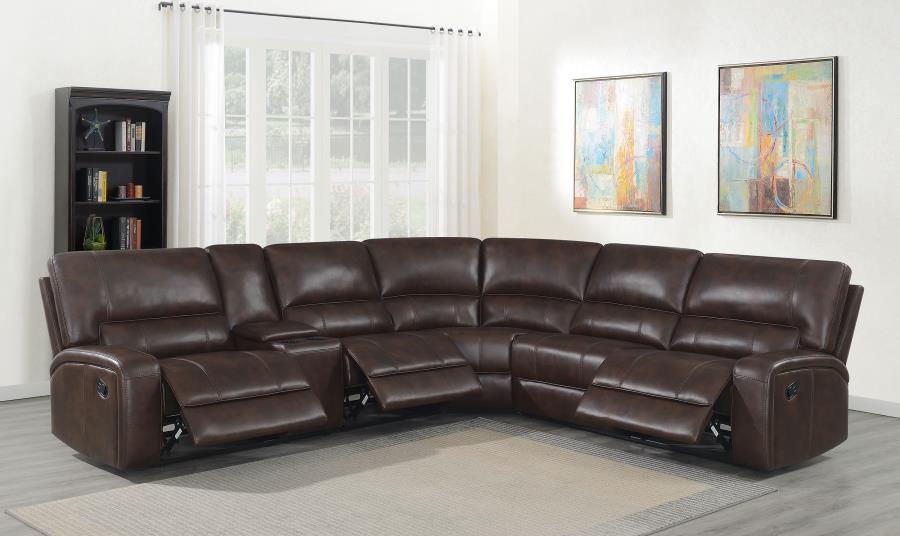 Brunson Brown 3 Pc Motion Sectional - furniture place usa