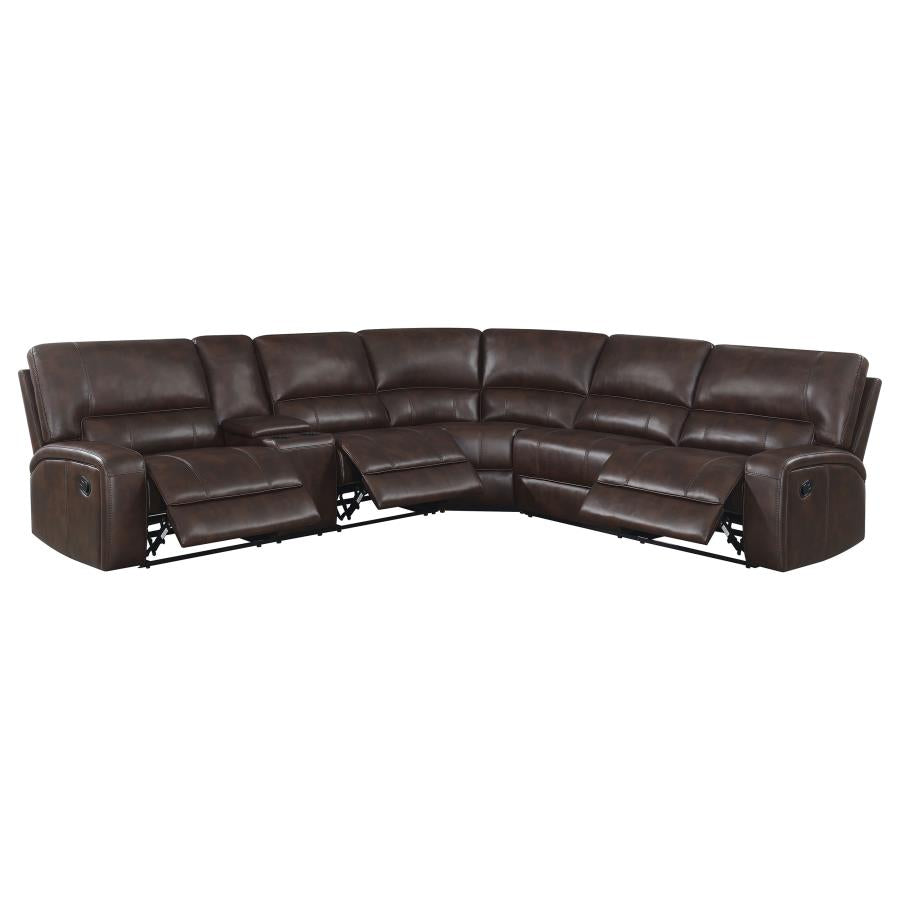 Brunson Brown 3 Pc Motion Sectional - furniture place usa