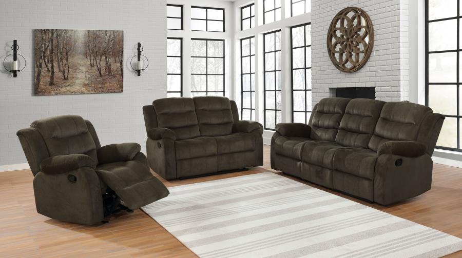 Rodman Brown 3 Pc Motion Sofa Set - furniture place usa