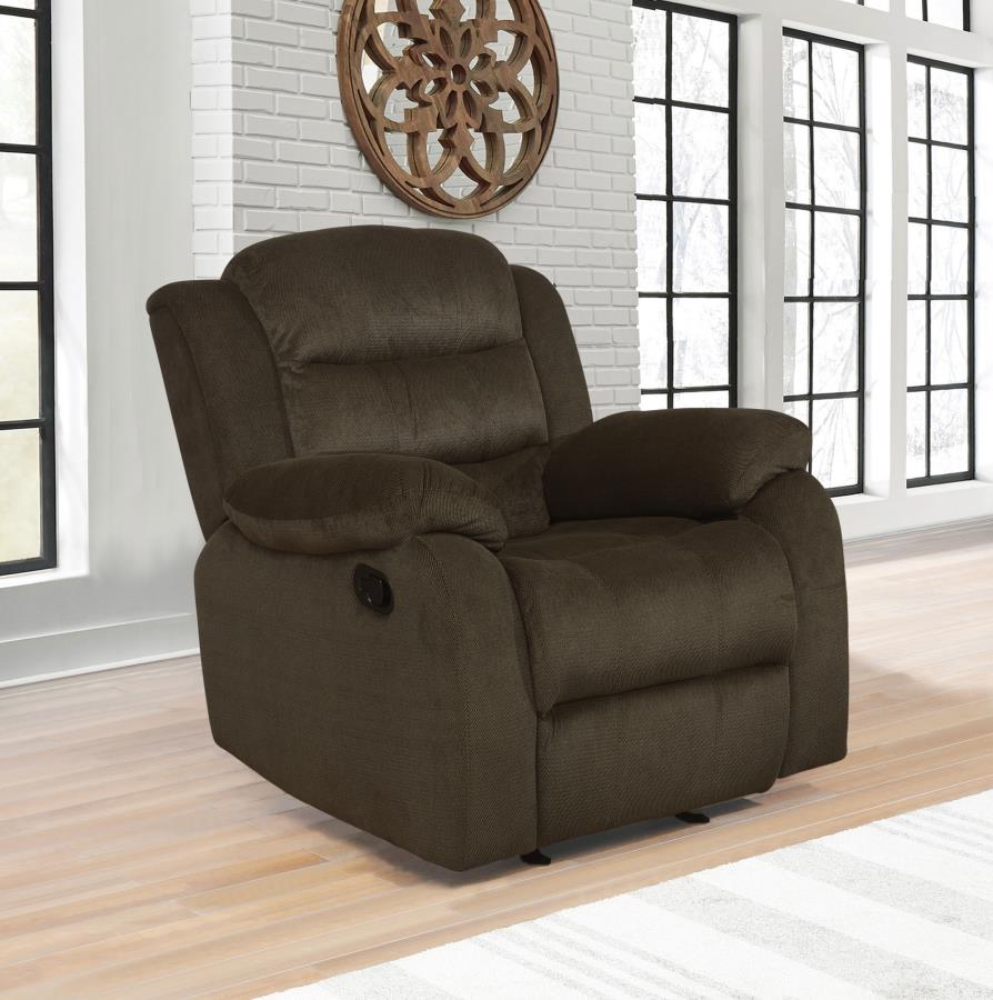 Rodman Brown Glider Recliner - furniture place usa