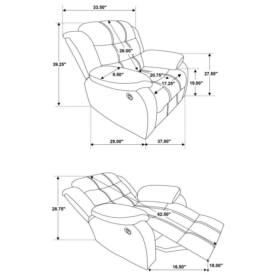 Rodman Brown Glider Recliner - furniture place usa