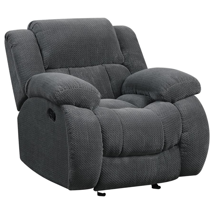 Weissman Grey Glider Recliner - furniture place usa