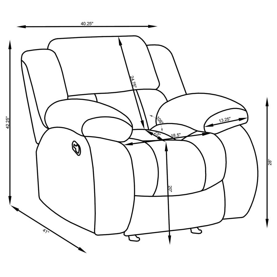 Weissman Grey Glider Recliner - furniture place usa