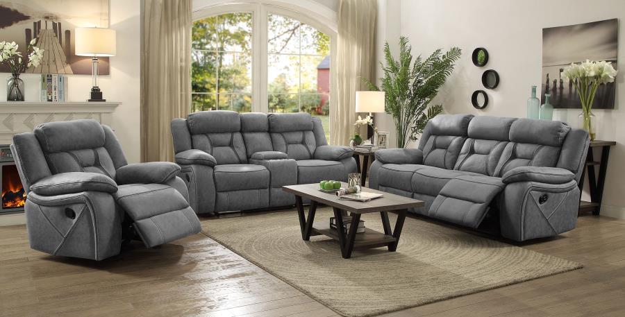 Higgins Grey 3 Pc Motion Sofa Set - furniture place usa