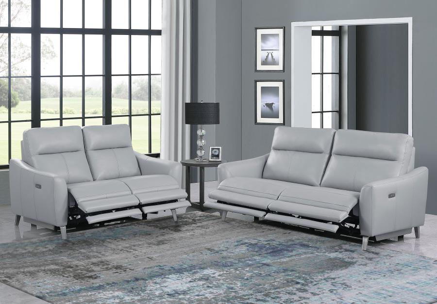 Derek Grey 2 Pc Power Sofa Set - furniture place usa