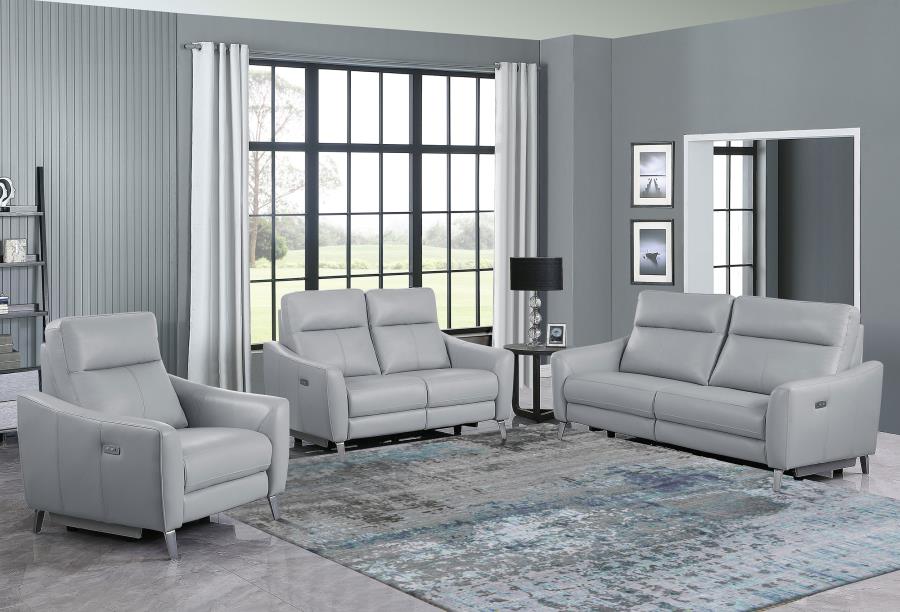 Derek Grey 3 Pc Power Sofa Set - furniture place usa