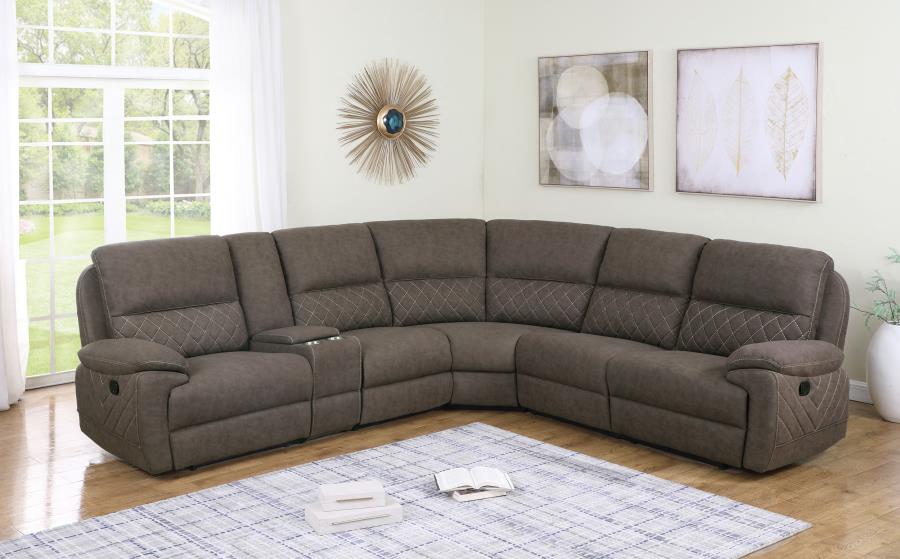 Variel Brown 6 Pc Motion Sectional - furniture place usa