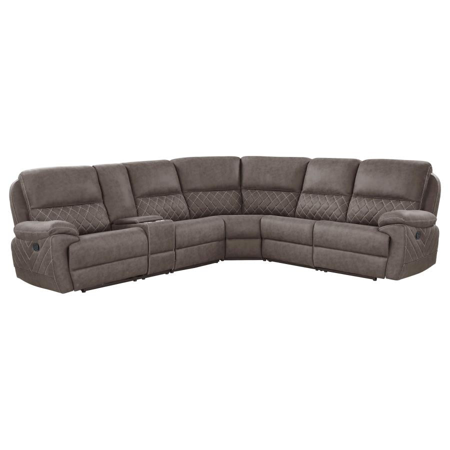 Variel Brown 6 Pc Motion Sectional - furniture place usa