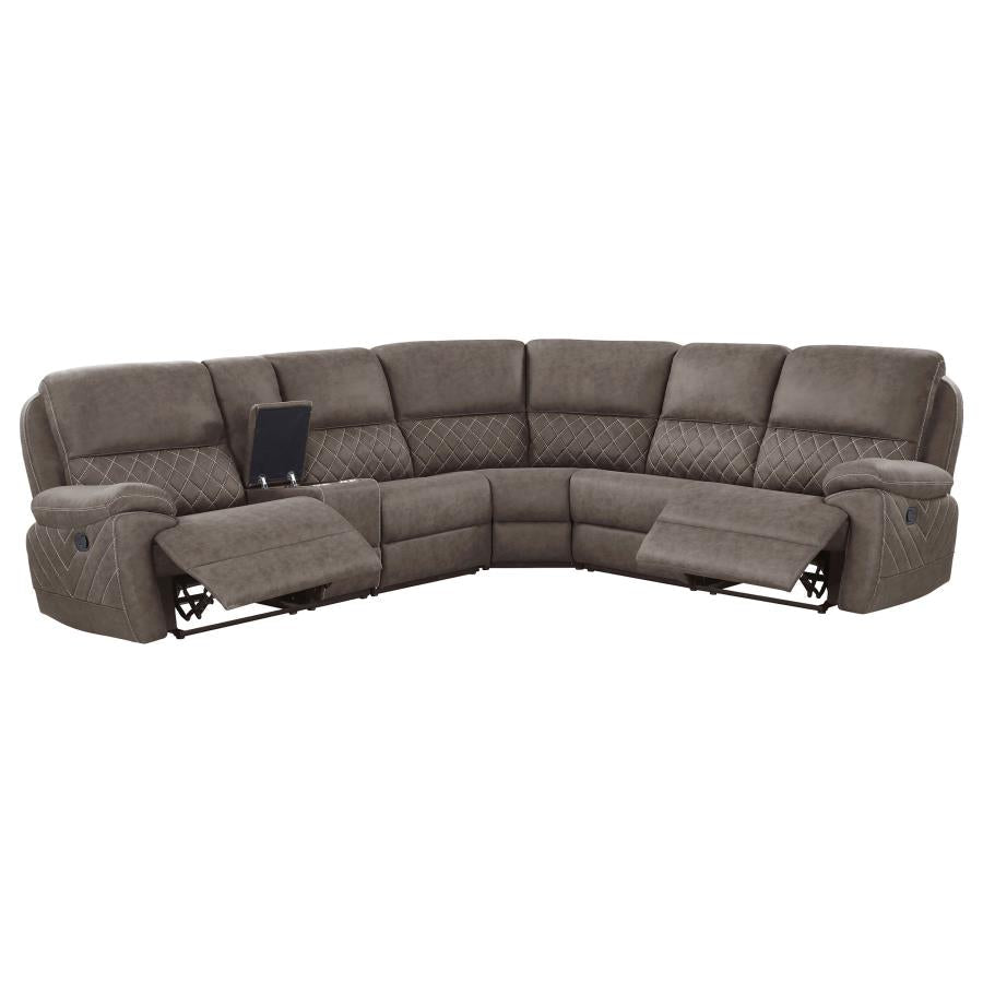 Variel Brown 6 Pc Motion Sectional - furniture place usa