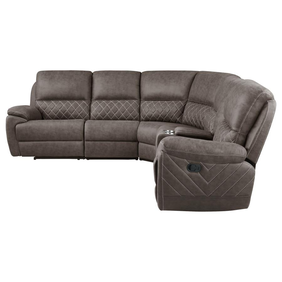 Variel Brown 6 Pc Motion Sectional - furniture place usa