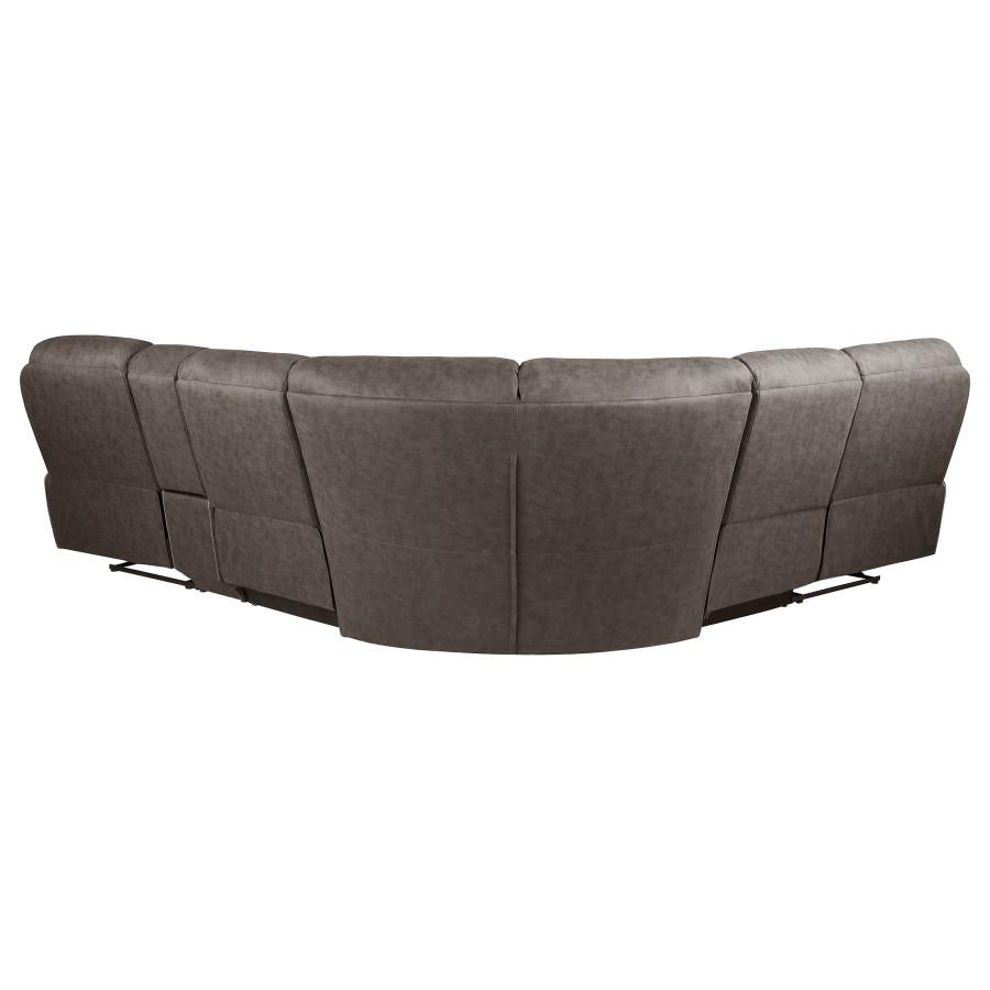 Variel Brown 6 Pc Motion Sectional - furniture place usa