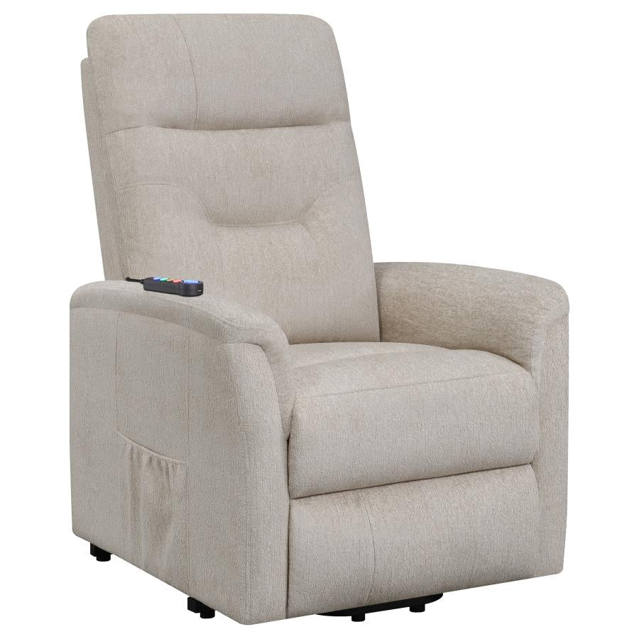 Henrietta Beige Power Lift Massage Chair - furniture place usa