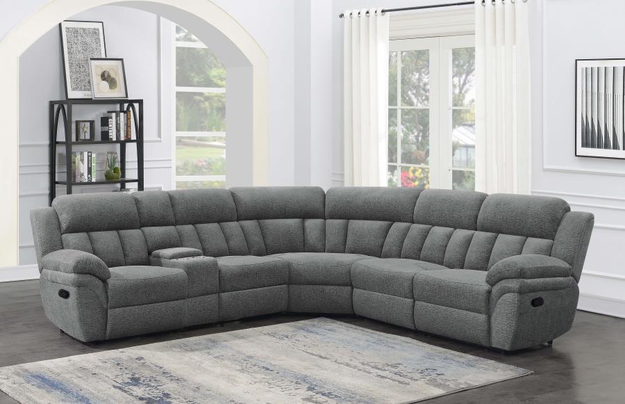 Bahrain Grey 6 Pc Motion Sectional - furniture place usa