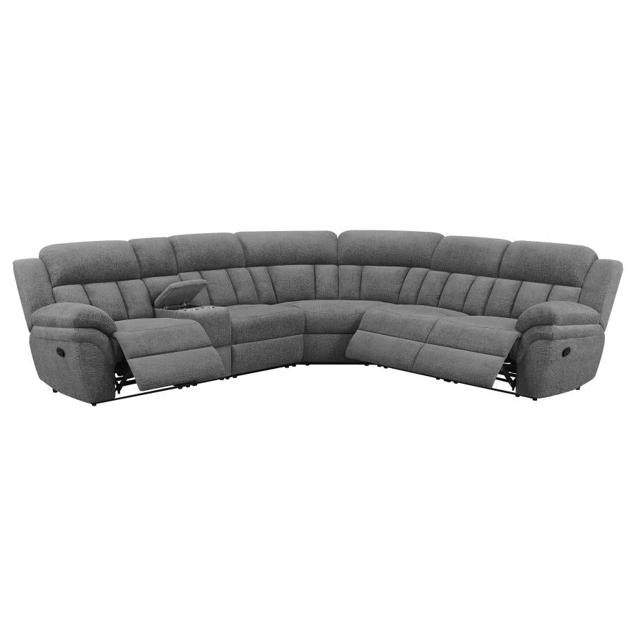 Bahrain Grey 6 Pc Motion Sectional - furniture place usa