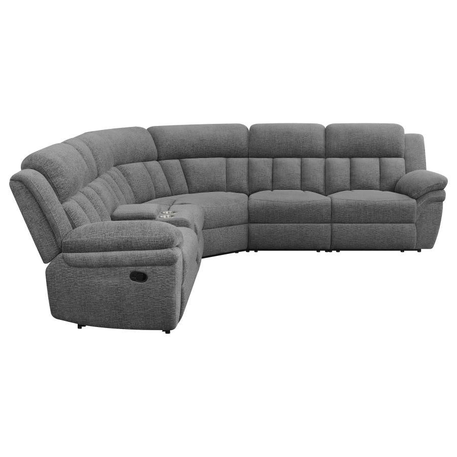 Bahrain Grey 6 Pc Motion Sectional - furniture place usa