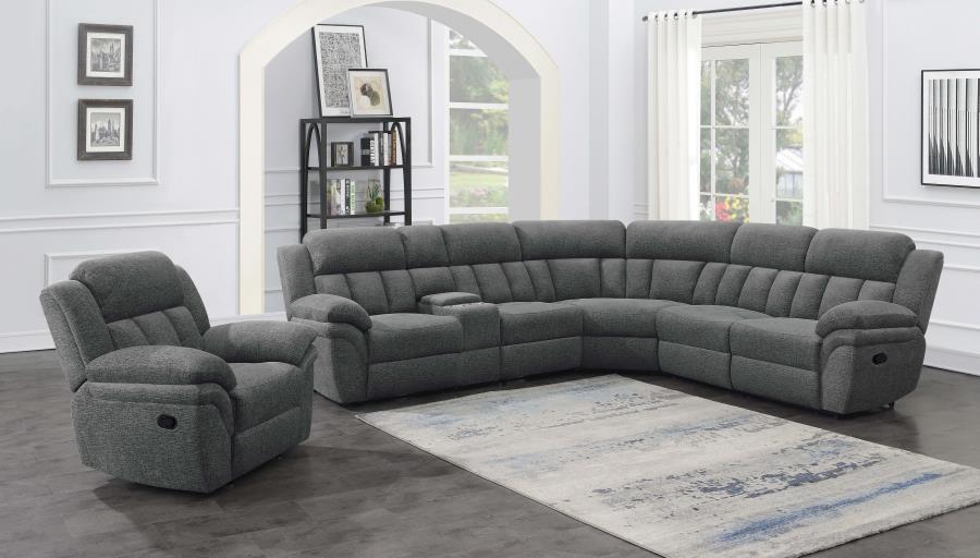 Bahrain Grey 6 Pc Motion Sectional - furniture place usa