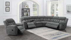 Bahrain Grey 6 Pc Motion Sectional - furniture place usa