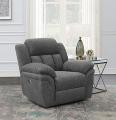 Bahrain Grey Power Glider Recliner - furniture place usa