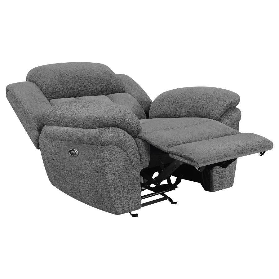 Bahrain Grey Power Glider Recliner - furniture place usa