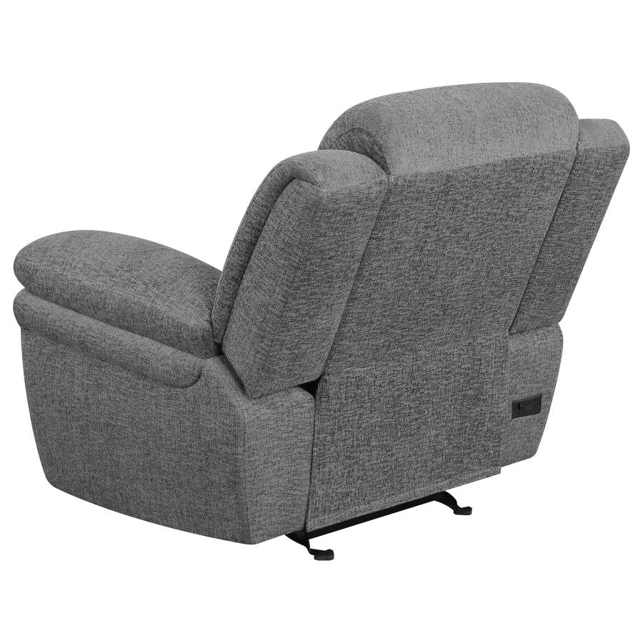 Bahrain Grey Power Glider Recliner - furniture place usa