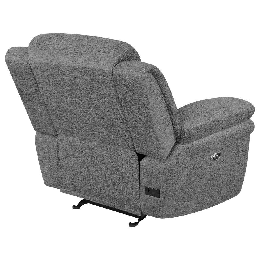 Bahrain Grey Power Glider Recliner - furniture place usa