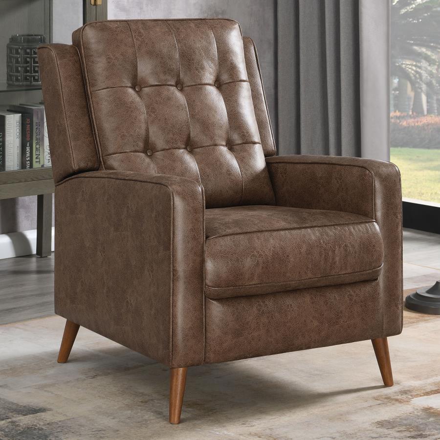 Davidson Brown Push Back Recliner - furniture place usa