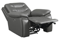 Flamenco Grey Power Recliner - furniture place usa