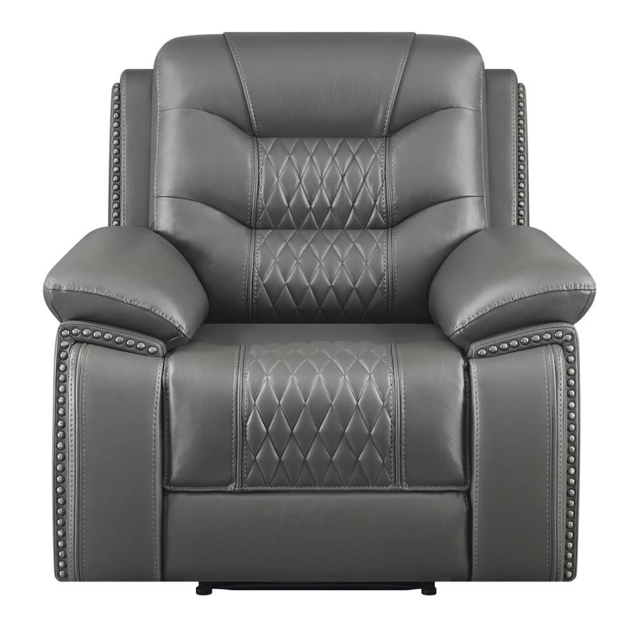 Flamenco Grey Power Recliner - furniture place usa