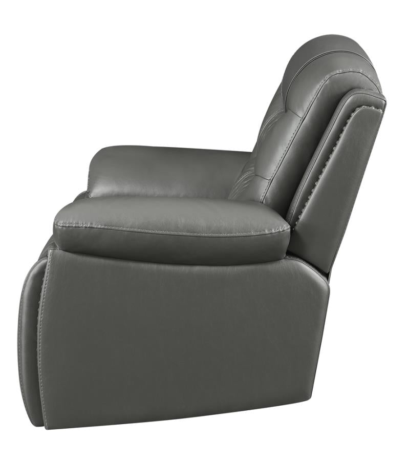 Flamenco Grey Power Recliner - furniture place usa