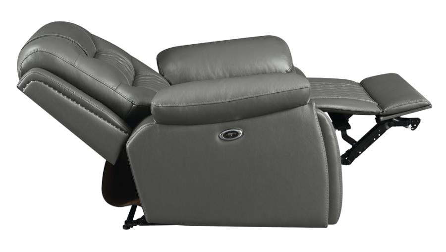 Flamenco Grey Power Recliner - furniture place usa