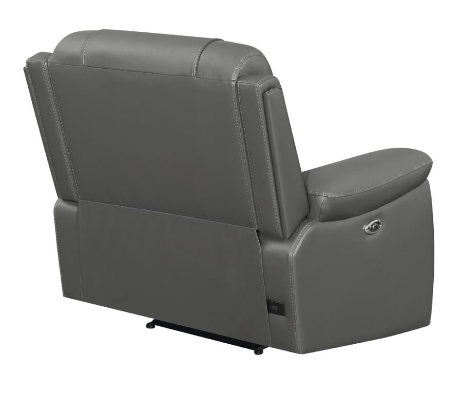 Flamenco Grey Power Recliner - furniture place usa