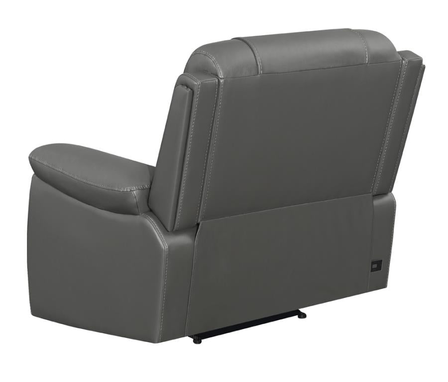 Flamenco Grey Power Recliner - furniture place usa