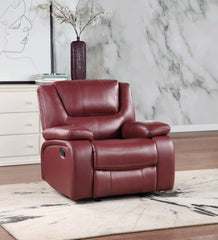 Camila Red Glider Recliner - furniture place usa