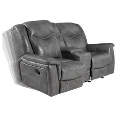 Conrad Grey Glider Loveseat W/ Power Outlet - furniture place usa