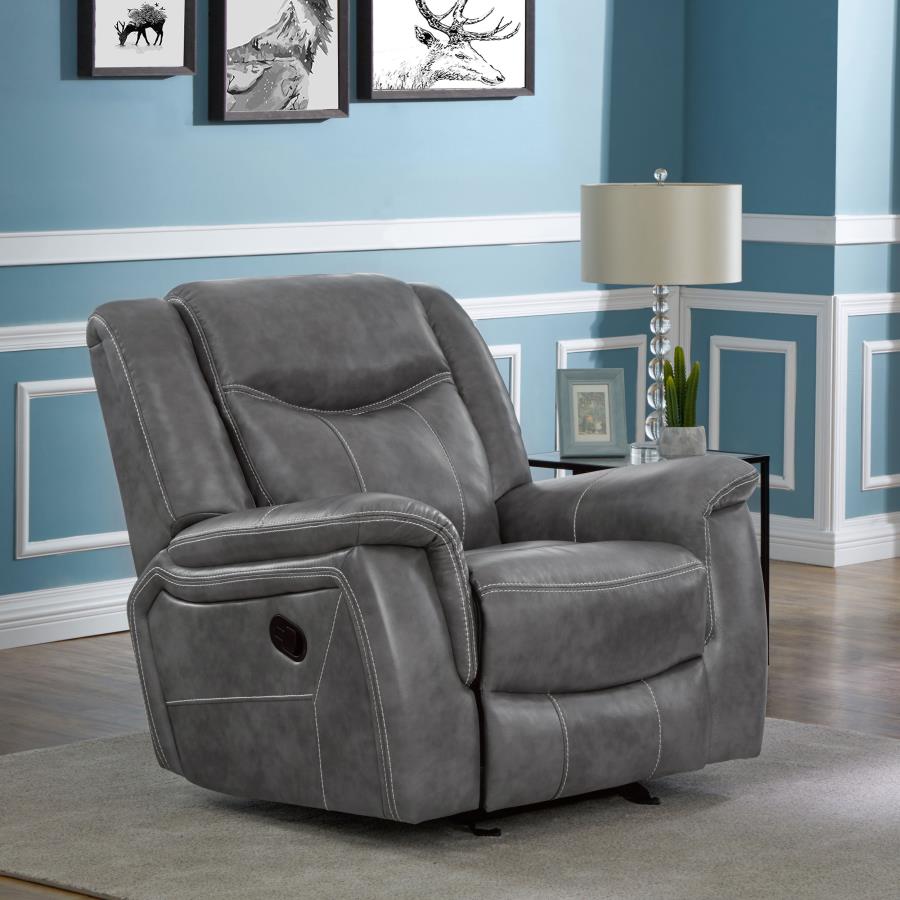 Conrad Grey Glider Recliner - furniture place usa