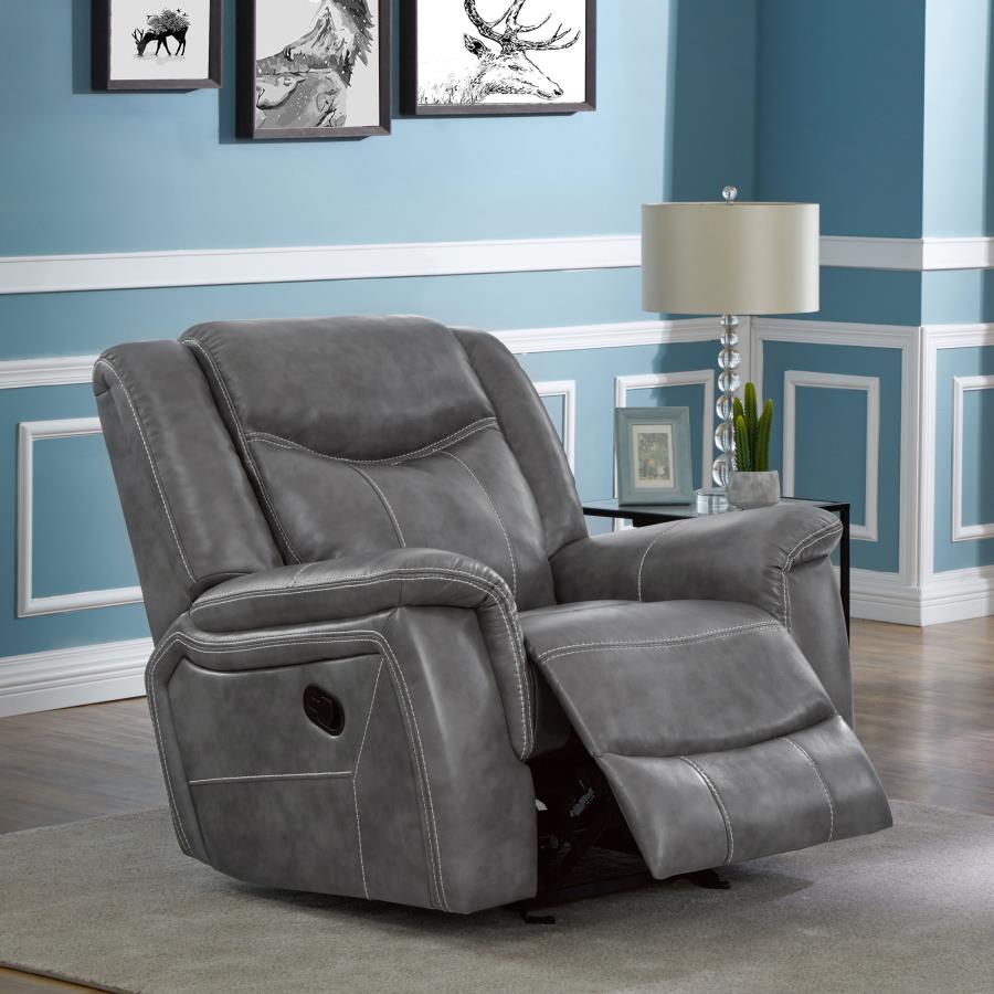 Conrad Grey Glider Recliner - furniture place usa