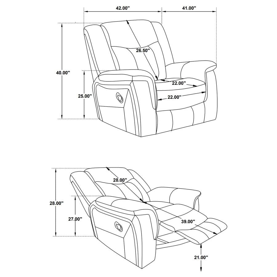 Conrad Grey Glider Recliner - furniture place usa