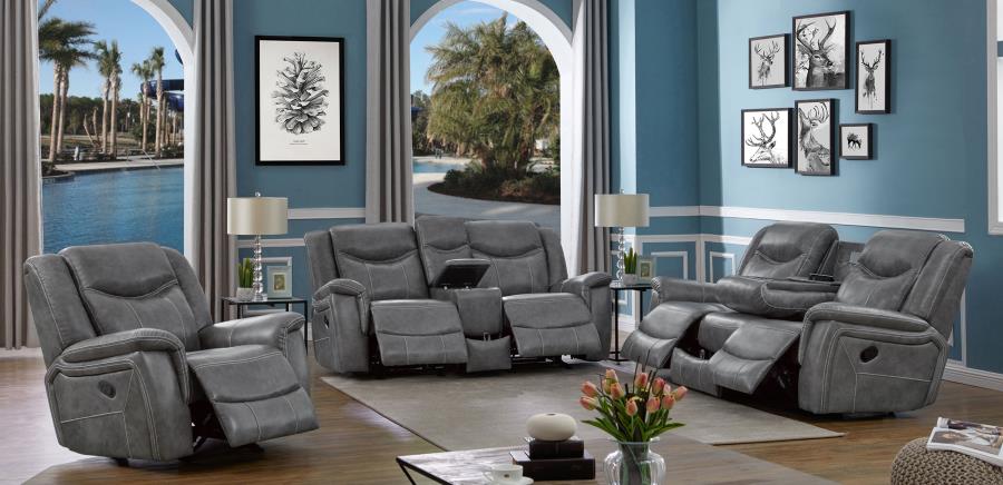 Conrad Grey Glider Recliner - furniture place usa