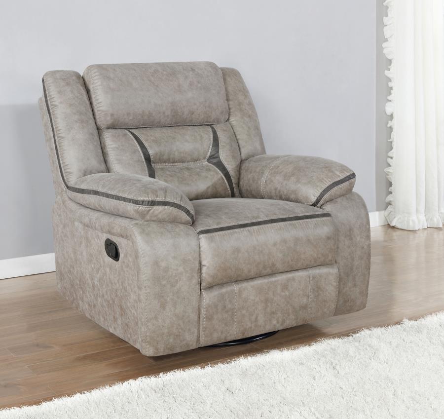 Greer Beige Swivel Glider Recliner - furniture place usa