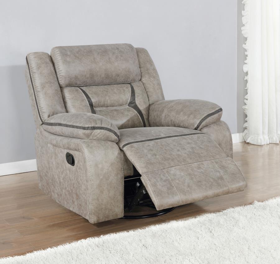 Greer Beige Swivel Glider Recliner - furniture place usa