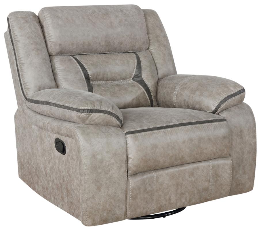 Greer Beige Swivel Glider Recliner - furniture place usa