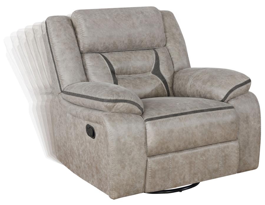 Greer Beige Swivel Glider Recliner - furniture place usa