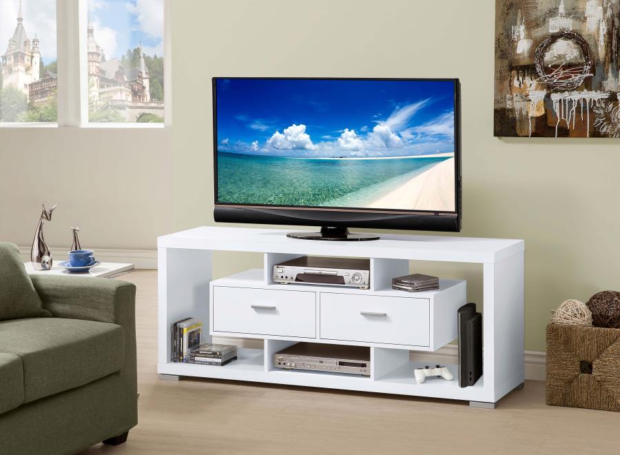 Darien White 59" Tv Stand - furniture place usa