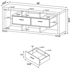 Darien White 59" Tv Stand - furniture place usa