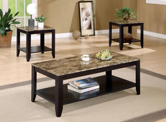 Flores Brown 3 Pc Coffee Table Set - furniture place usa