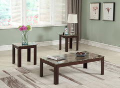 Rhodes Brown 3 Pc Coffee Table Set - furniture place usa