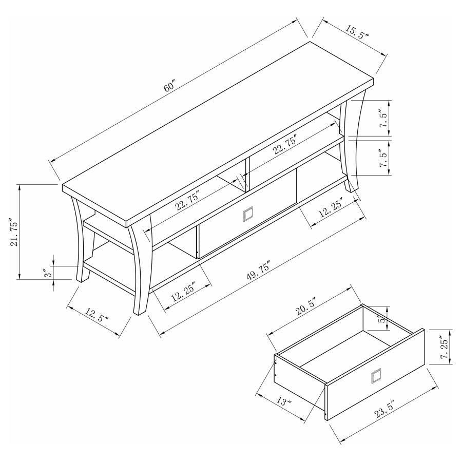 Anita Brown 60" Tv Stand - furniture place usa