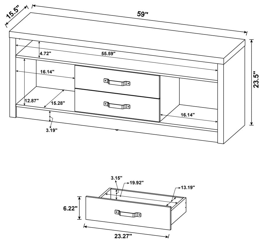 Burke Grey 59" Tv Stand - furniture place usa