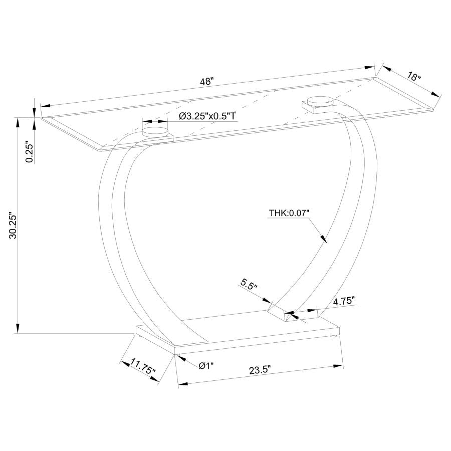 Pruitt Silver Sofa Table - furniture place usa